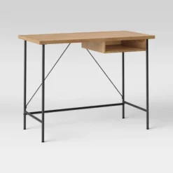 Wood And Metal Writing Desk With Storage - Room Essentials™ -Room Essentials GUEST 11fddfe3 6162 4a58 8bb3 5903c2a3ce2d