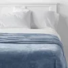 Full/Queen Solid Plush Blanket Blue - Room Essentials™ -Room Essentials GUEST 14e0c3d4 017e 4ca7 93f8 555bcb639340