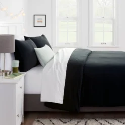 Microfiber Textured Duvet Cover & Sham Set - Room Essentials™