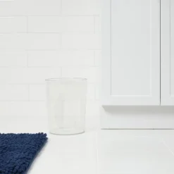 Solid Bathroom Wastebasket Clear - Room Essentialsā¢