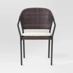 3pc Wicker Bistro Set With Cushions - Dark Brown - Room Essentials™ -Room Essentials GUEST 73aa5a21 7c17 4fb2 90e7 c638396d478f