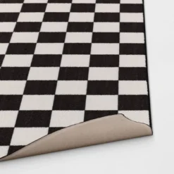 4'x5'5" Small Checker Rug Charcoal And Ivory - Room Essentials™ -Room Essentials GUEST c9005e56 48da 44fe 8300 c5eefac4a0c7